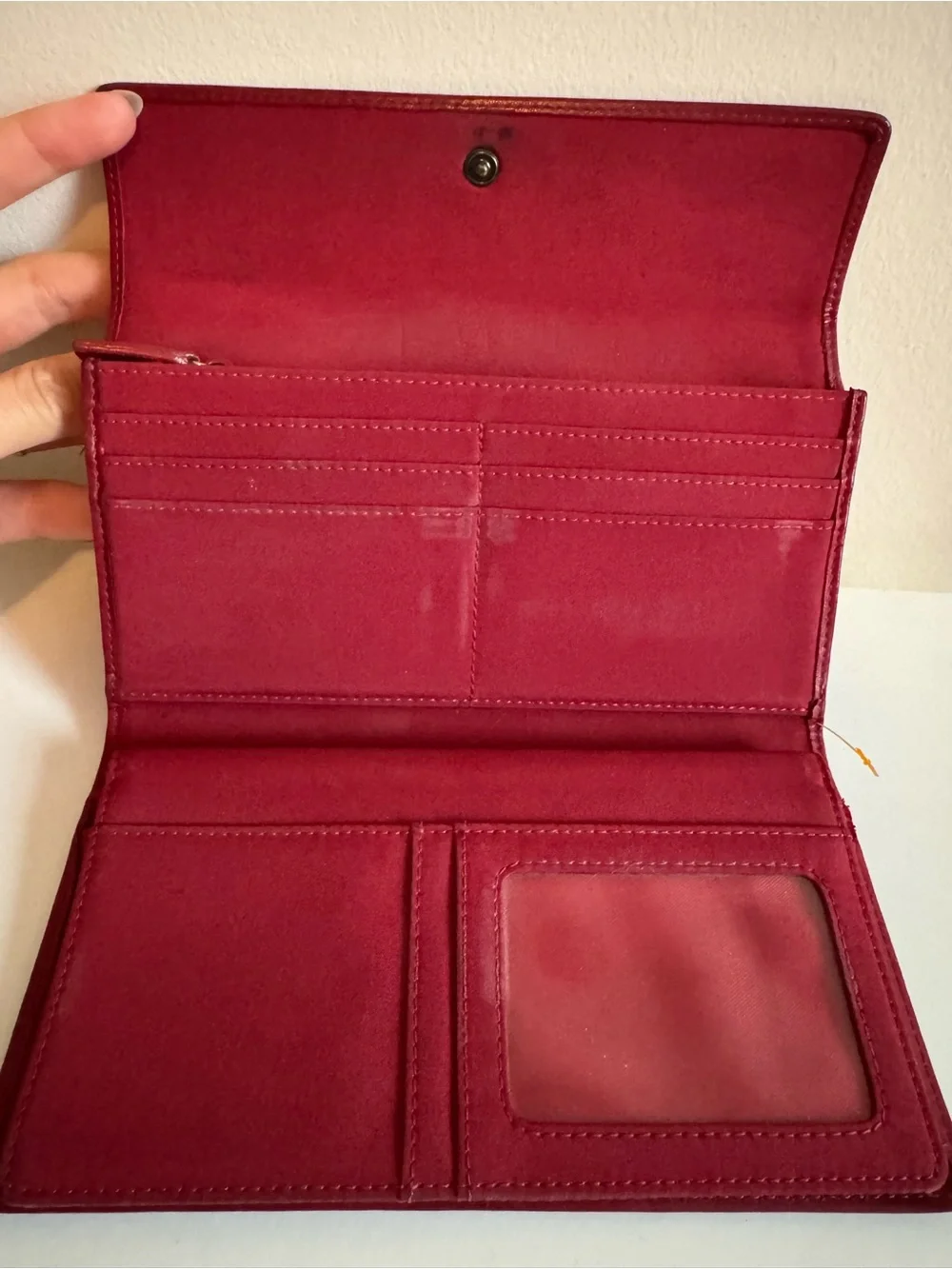 Ralph Lauren Burgundy Leather Flap Clutch